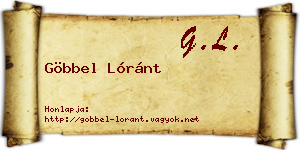 Göbbel Lóránt névjegykártya